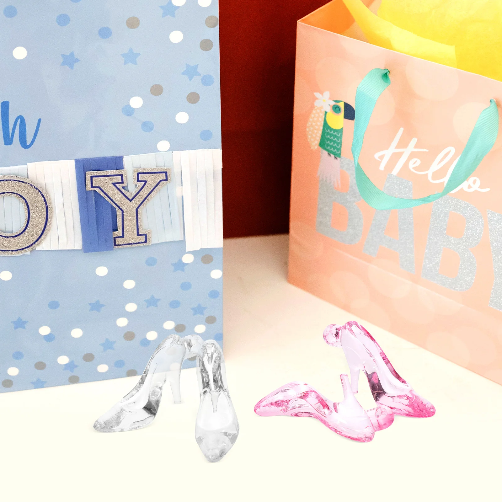 

96 Pcs Acrylic High Heels Decoration DIY Charms Jewelry Making Pink White Shoes Ornaments Baby Shower Accessories