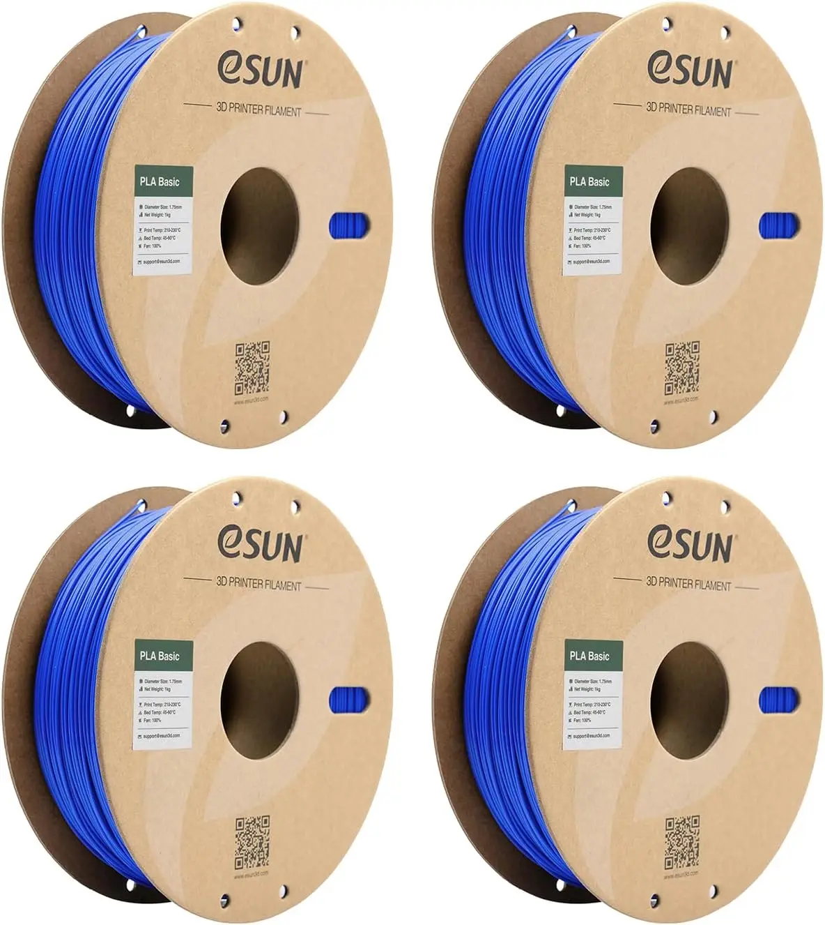 

Филамент PLA 1,75 мм, катушка 1 кг для высокоскоростной 3D-печати, синий цвет, комплект из 4 штук