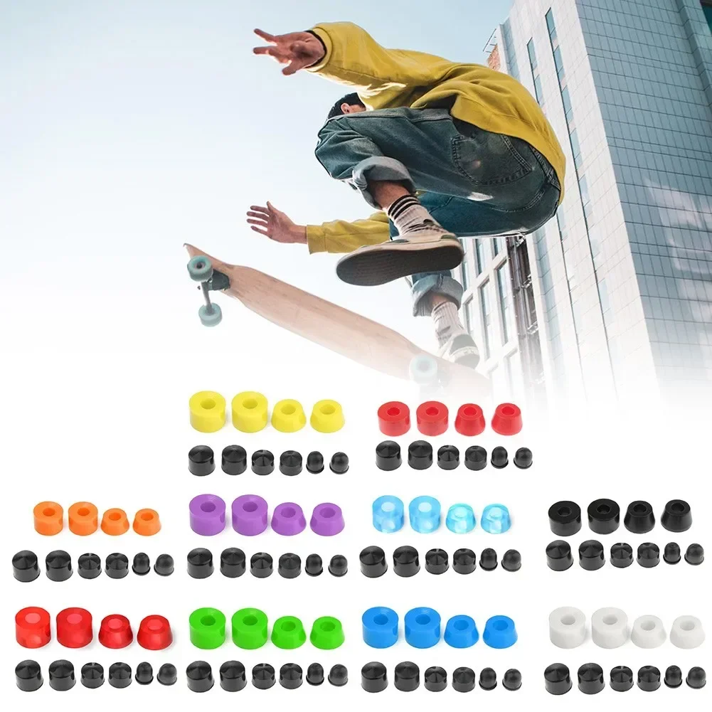 10Pcs Skateboard Truck Bushings Longboard PU Shock Absorber Bushings Washers Pivot Cups Outdoor Scooter Skateboard Accessories