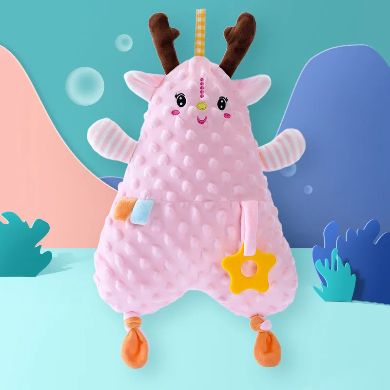 Giocattoli per bambini 0-1 anni Baby lenitivo bambola asciugamano lenitivo bambino sonno peluche giocattolo a mano bambino può dormire rosa