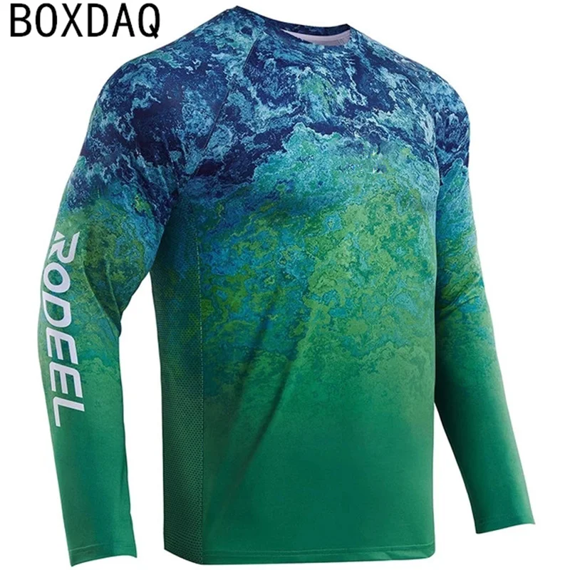 Men Fishing T-Shirt Outdoor Sports Tops 6XL Big Size Men Autumn Long Sleeve Casual Cotton T-Shirt 3D Camouflage Print Clothing