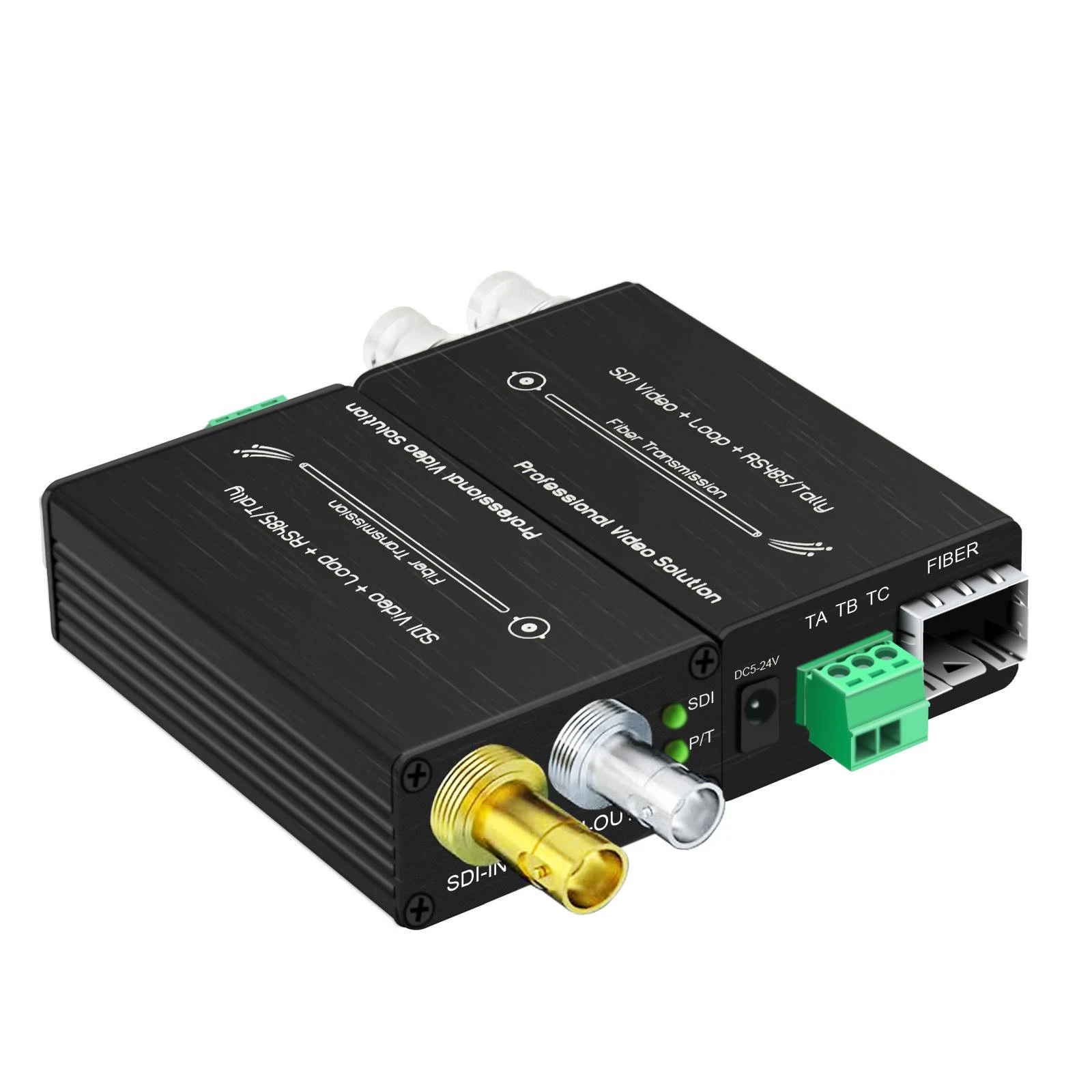 Uncompressed Mini HD/ 3G-SDI HD video optical terminal RS485 loop +Tally fiber extender