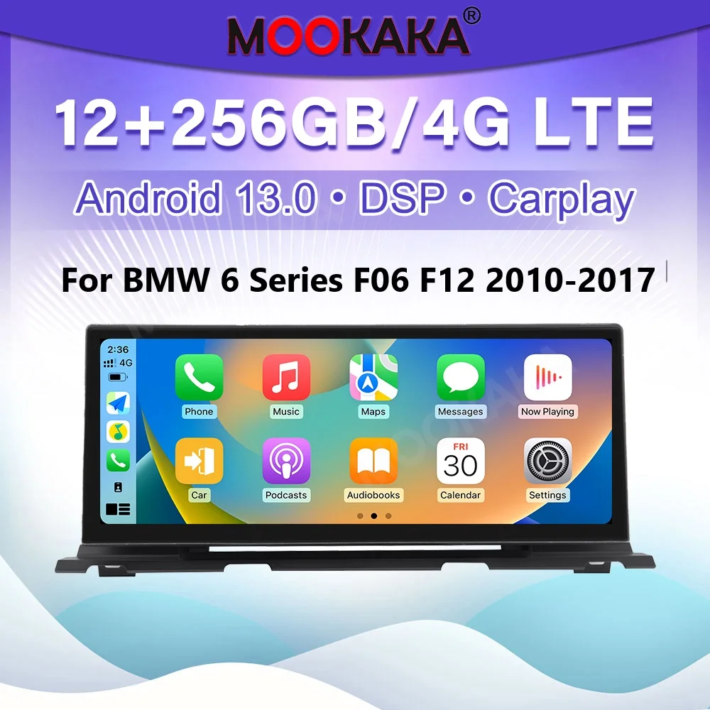 

12,3-дюймовый беспроводной Carplay для BMW 6 серии F06 F12 2010-2017, автомобильная интеллектуальная система, радио, Android, авто, мультимедийный плеер, стерео
