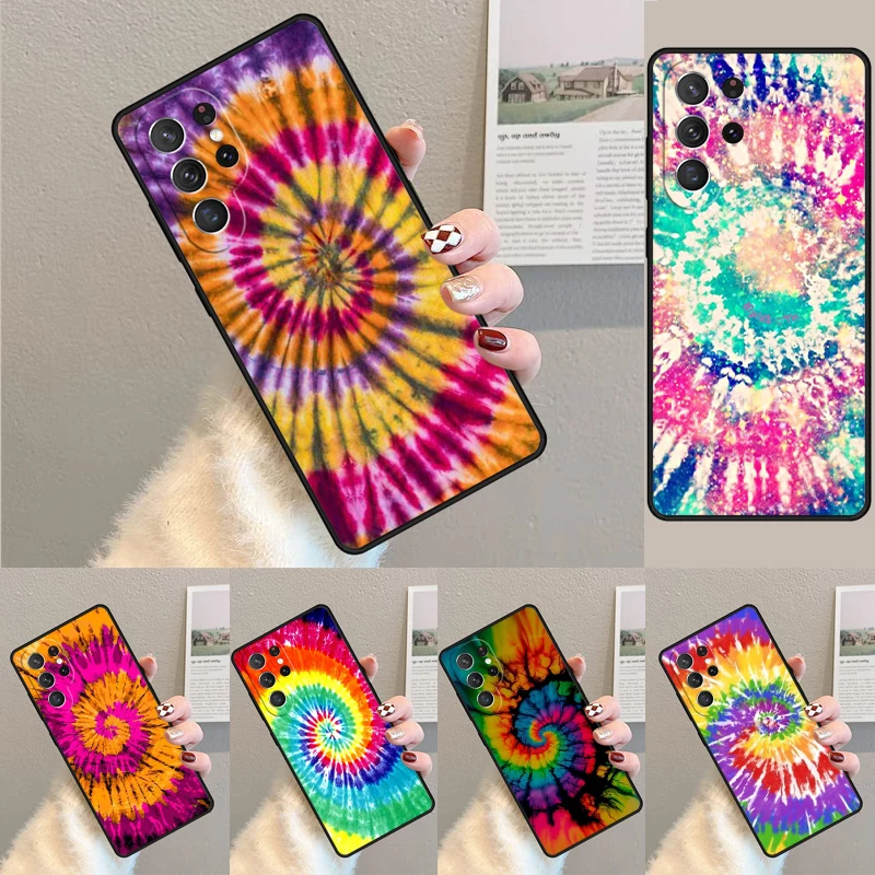 Tie Dye Pattern Batik Rainbow Drawing phone case Cover For Samsung Galaxy S24 Ultra S21 S22 S8 S9 S10E Note 10 Plus 20 FE S23