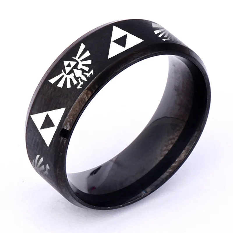 The Legend Of Zeldas Triforce Triangle Symbol Band Ring For Men Women Stainless Steel Finger Ring Cosplay Party Jewelry