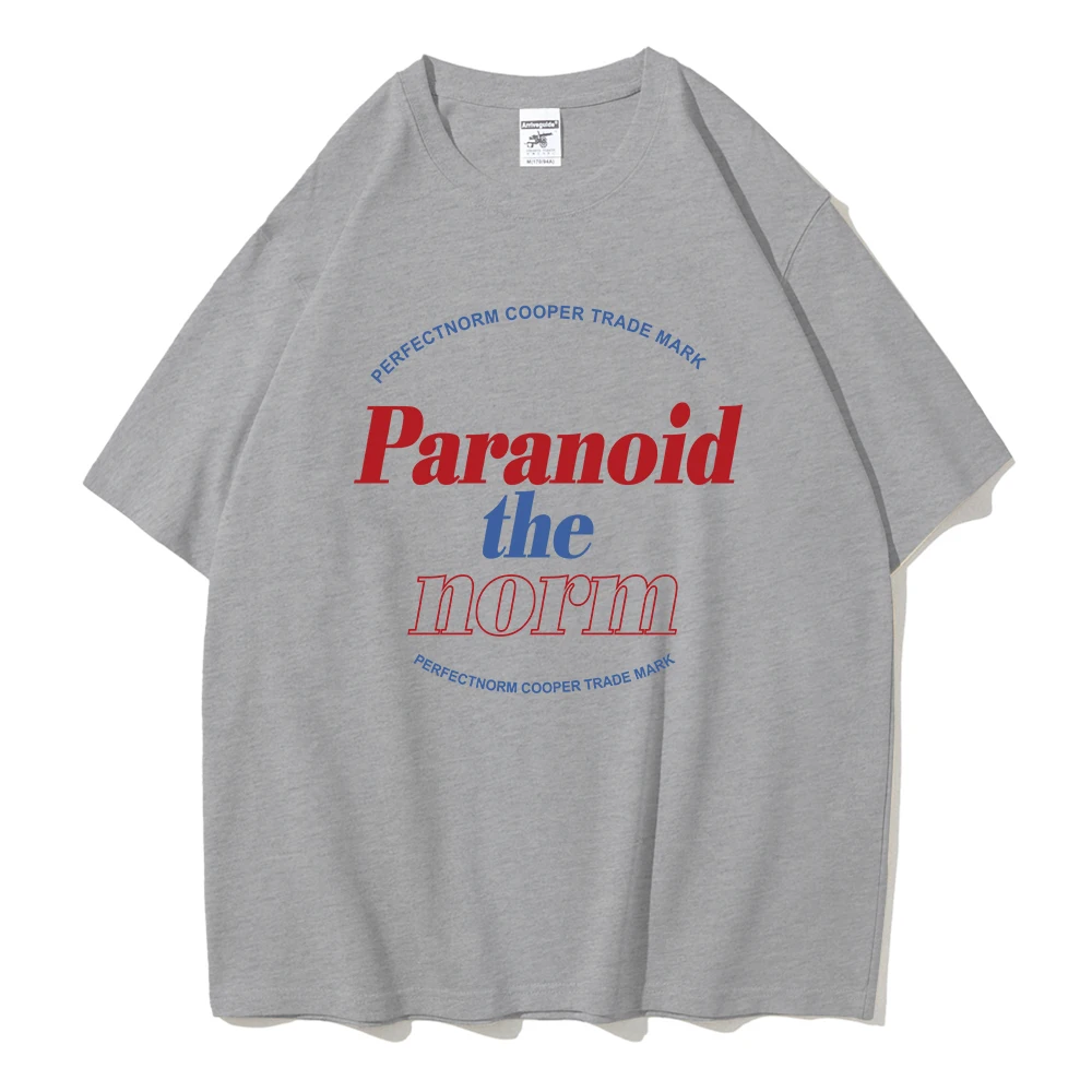 Paranoid The Norm Letter Printing T-Shirt Womens Summer Street T Shirt Loose Breathable Clothes Fashion O-Neck Tshirts Female