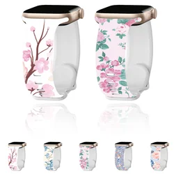 Silicone Printed Band For Apple Watch Strap 46mm 40mm 41mm 42mm 44mm 45mm 49mm  Accessorie bracelet for iWatch serie 10 9 8 7 SE