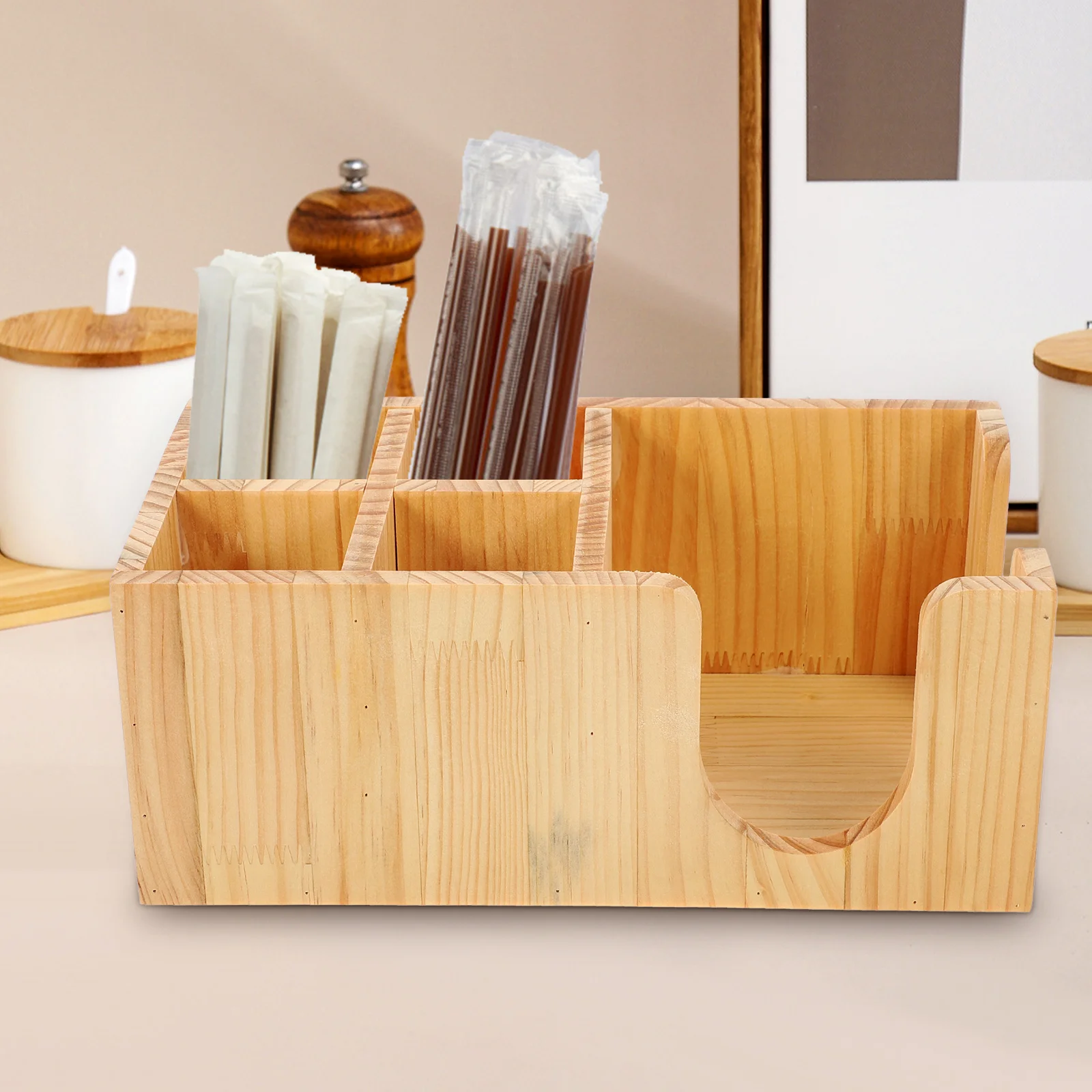 

Wooden Cup Rack Storage ganizer for Coffee Tea Bag Holder Space Saving Practical Countertop Bath Facilities