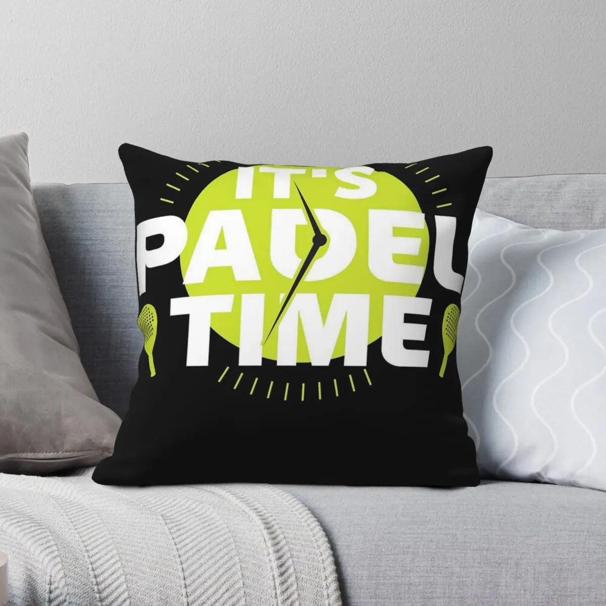 

Padel Time Padel Game Pillowcase Polyester Linen Velvet Printed Zip Decorative Pillow Case Home Cushion Cover