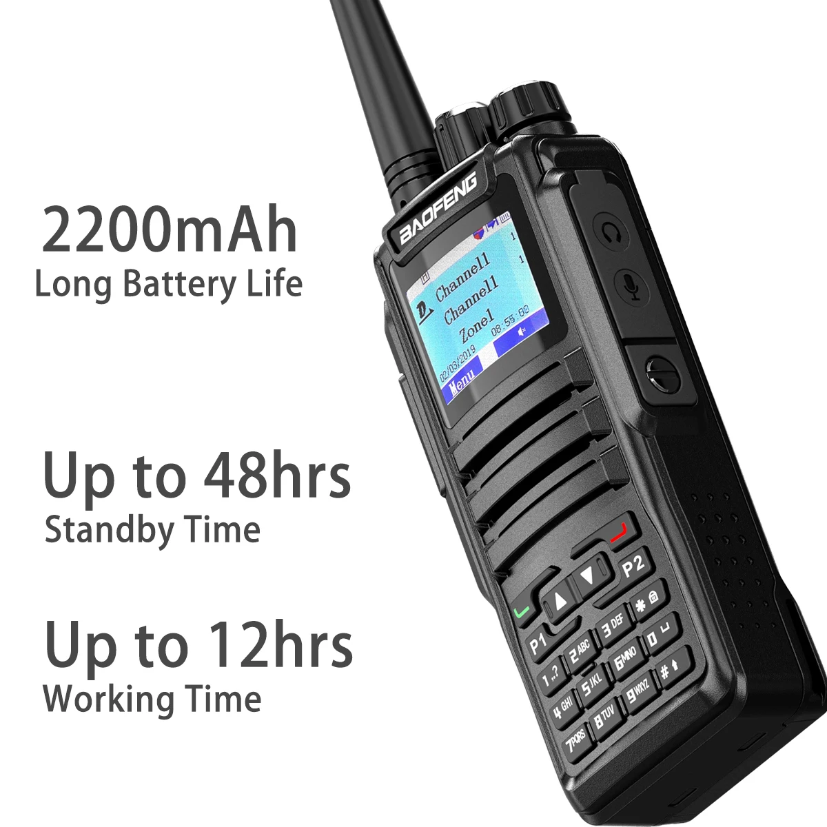 DM-1701 Dual Band Dual Time Slot DMR/Analog Two Way Radio, 3,000 Channels Amateur Radio/Free Programming Cable, Charger and PTT