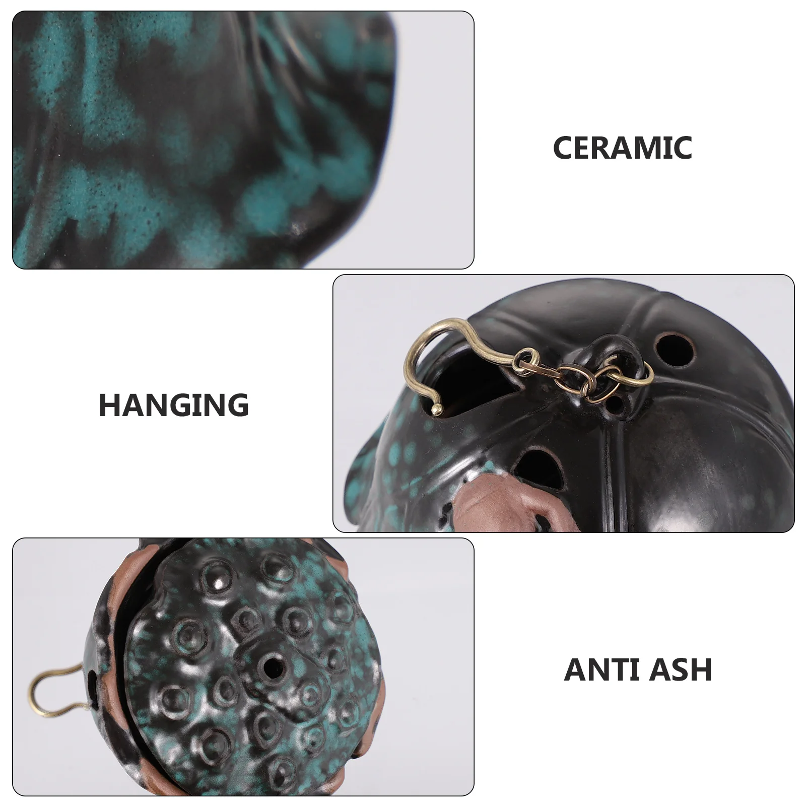 

1Pcs Backflow Incense Burner Ceramic Hanging Censer Creative Incense Furnace Home Decor Meditation Relax Ornament