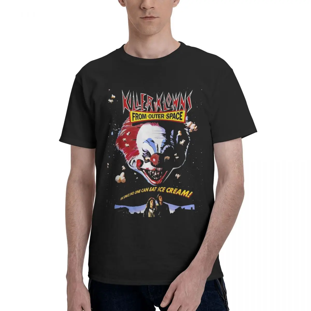 

Men Women's Horror Movies Halloween Shirt Pure Cotton Print T-Shirt Killer Klowns From Outer Space Clothing Outfits