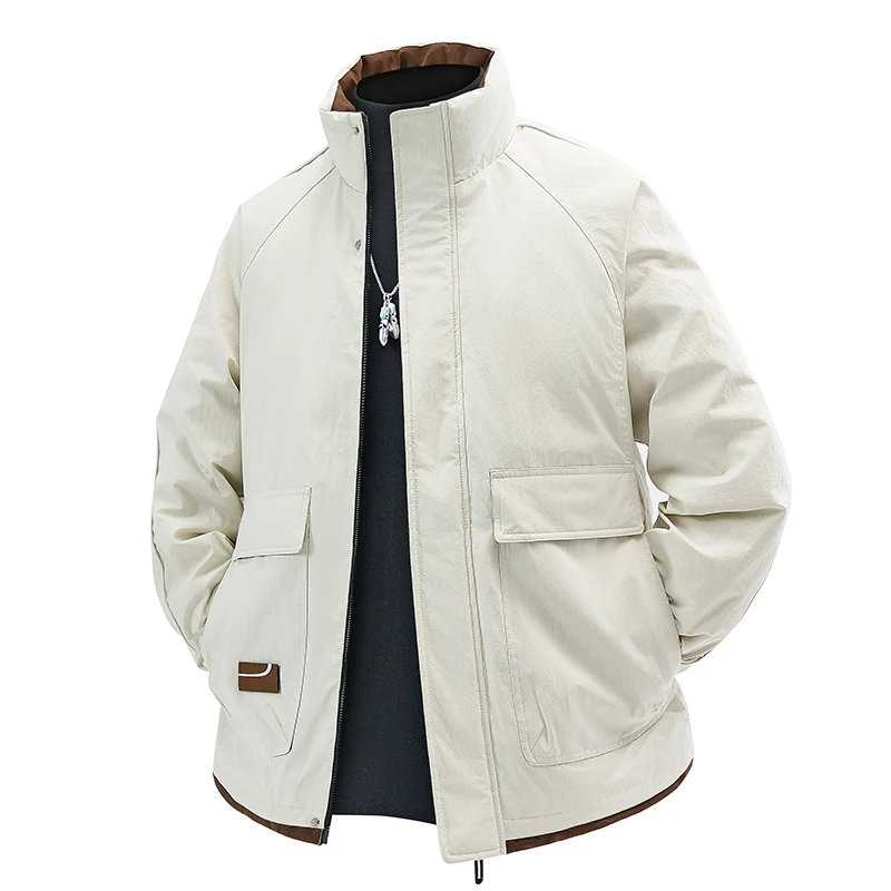 

Urban Style Men's Down Jacket, Lightweight Stand Collar Coat for Winter