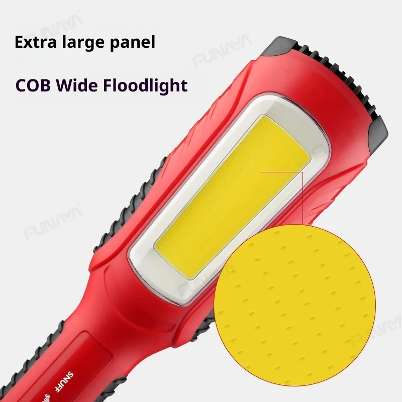 FUNAYA Riparazione auto forte lavoro luce luminosa 2000 lumen rotazione a 360 gradi gancio magnete plug-in illuminazione cablata per riparazione auto