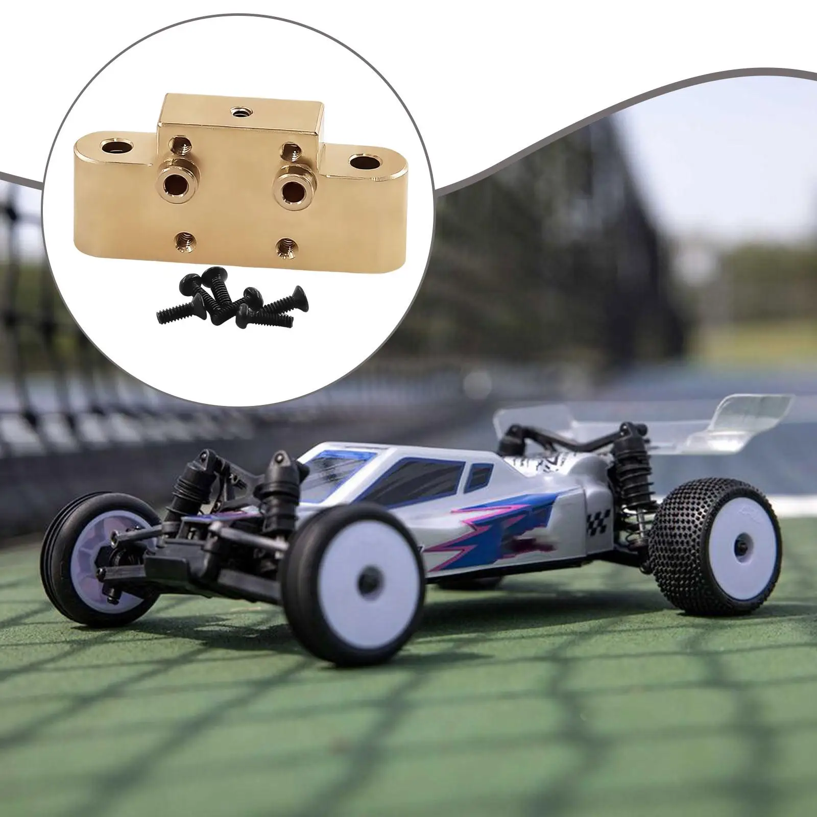 Soporte de montaje de brazo inferior delantero de coche teledirigido 1:24, piezas de repuesto, reemplaza accesorios de pieza de montaje frontal de latón para 1:24 Micro B 2WD