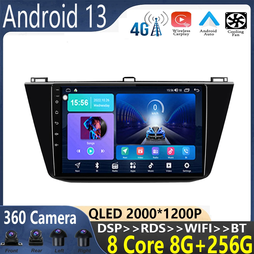 

9 inch android 13 For Volkswagen Tiguan 2 Mk 2016 - 2022 Car Radio Multimedia Video Player Navigation stereo No 2din 2 din dvd