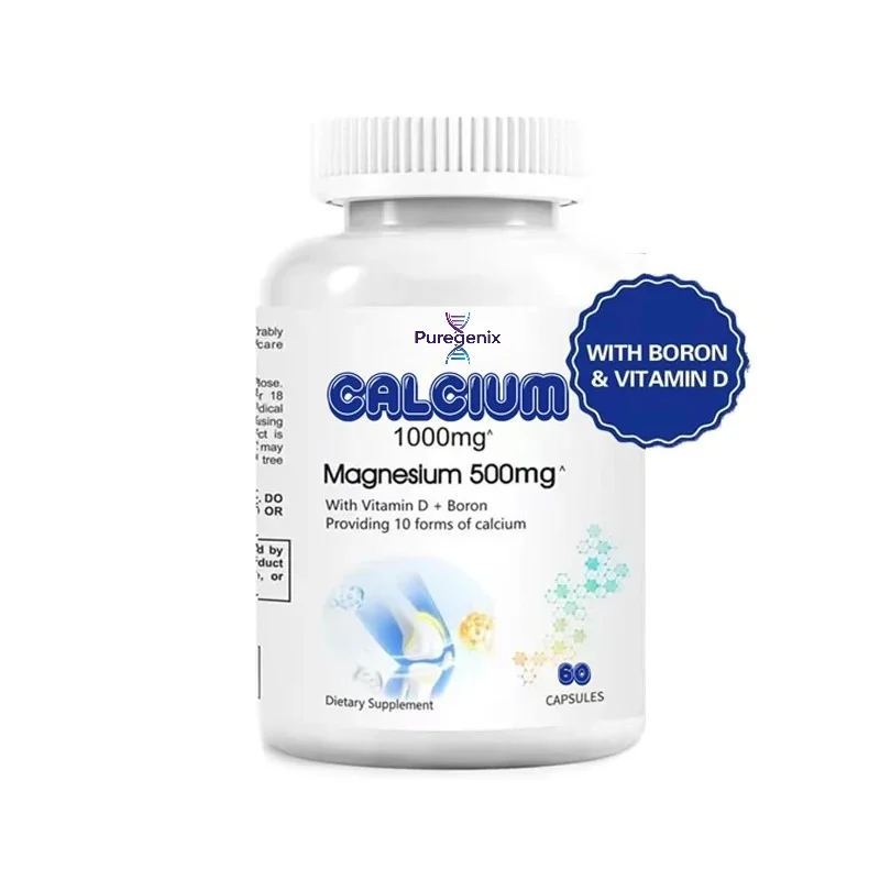 Calcium and Magnesium Supplements, Daily Supplements for Bone and Immune Health, Containing Vitamin D and 1000mg Calcium
