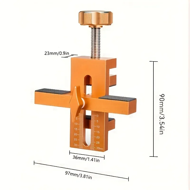 Adjustable Cabinet Door Mounting Jig with Support Arm, Hinge Installation Tool for Frameless Cabinet Doors Home Improvement - view 3