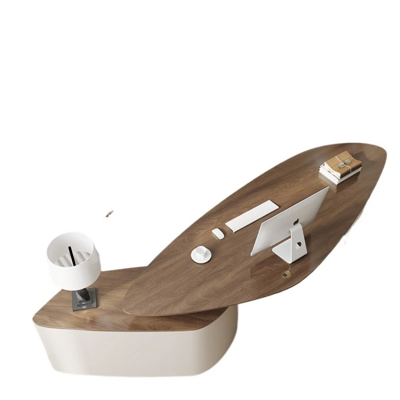 

Medieval style living room large long desk study solid wood light luxury modern large desk special shape