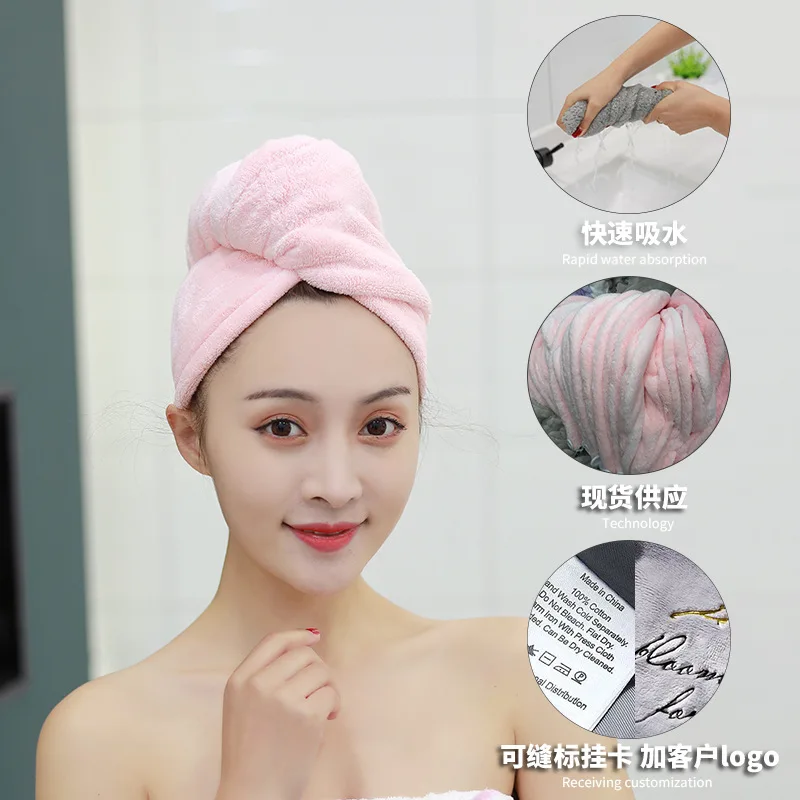 Women Microfiber Dry Hair Towel Shower Cap Strong Water Absorbent Triangle Hat Girl Washing Hair Quick-drying Wiping Towel