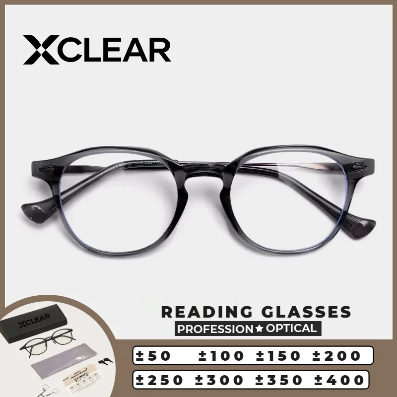 

XCLEAR Currents Reading Glasses Texture Optical Anti Blue Ray Super light Progressive Prescription Eyeglasses Classic