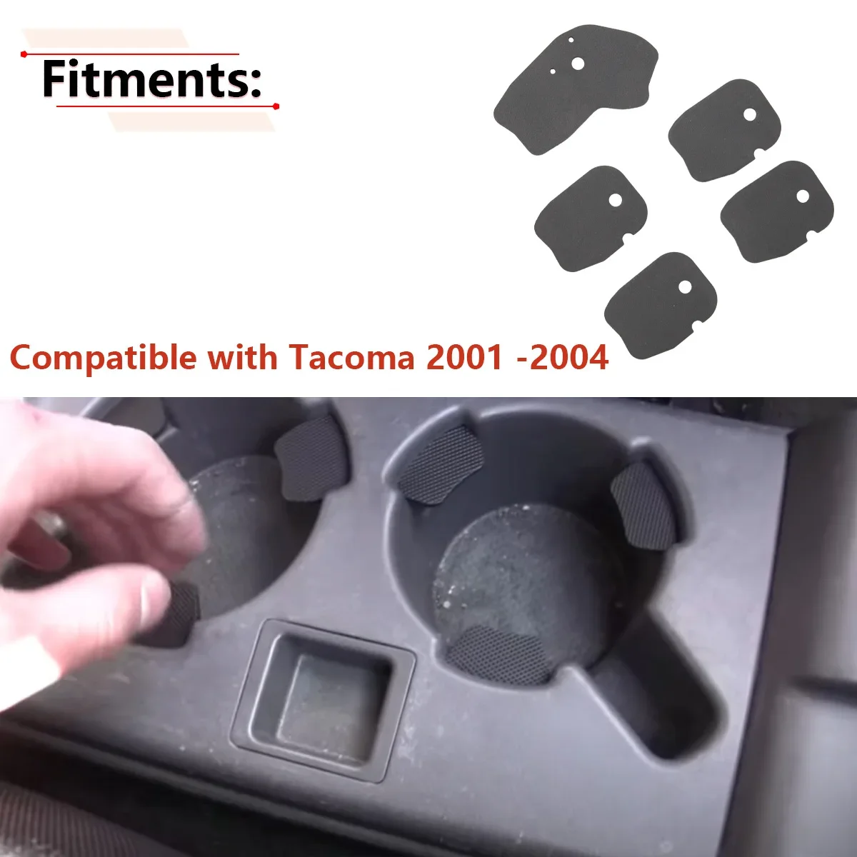 

5pcs/Set Cup Holder Rubber Insert Parts Fit For Toyota Tacoma 2001 2002 2003 2004 66995-AD011 66995-AD021