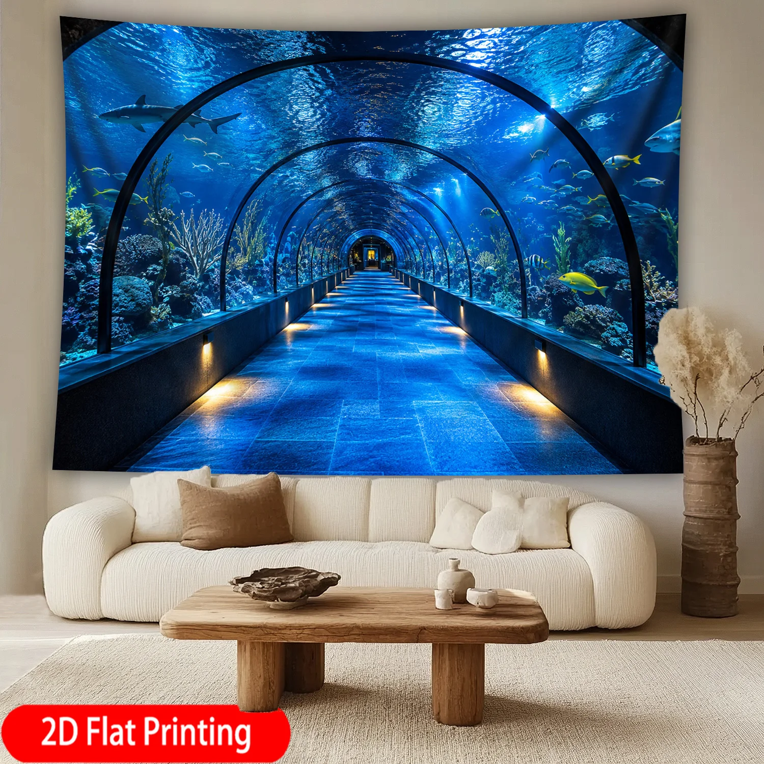 Ocean Tunnel Tapestry Wall Han - Ocean Aquarium 评论和价格