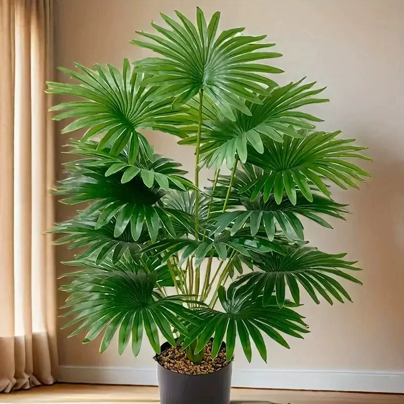 

58CM To 83CM Artificial Tropical Palm Tree Large Fan Mallow Tree Simulation Bonsai Floor Home Garden Office Decoration