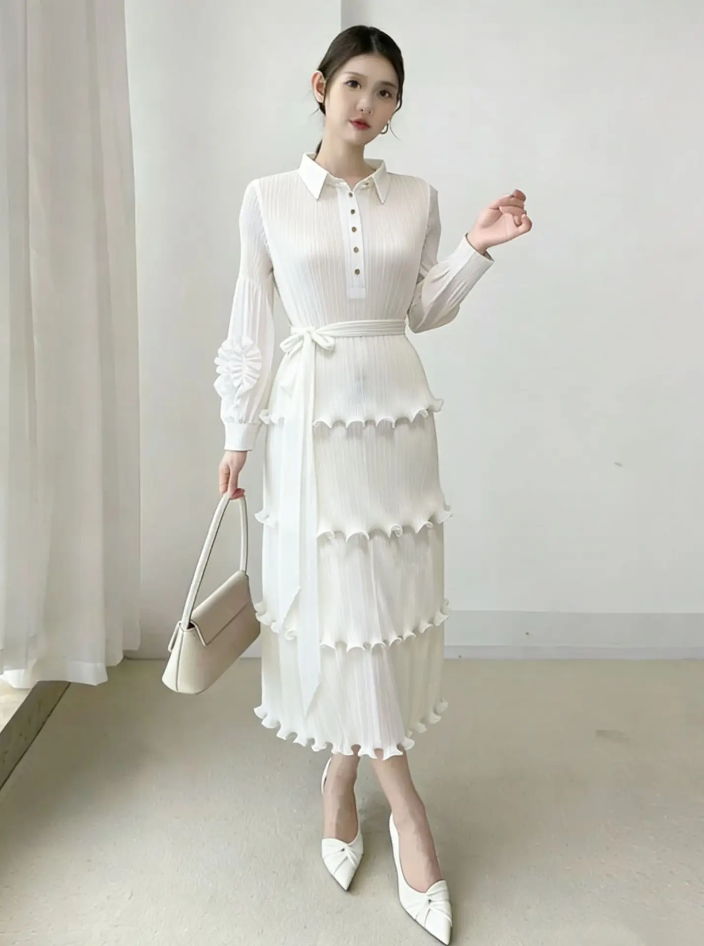 

Miyake плиссированное свободное новое платье модное платье-торт темпераментное элегантное тонкое женское новое платье