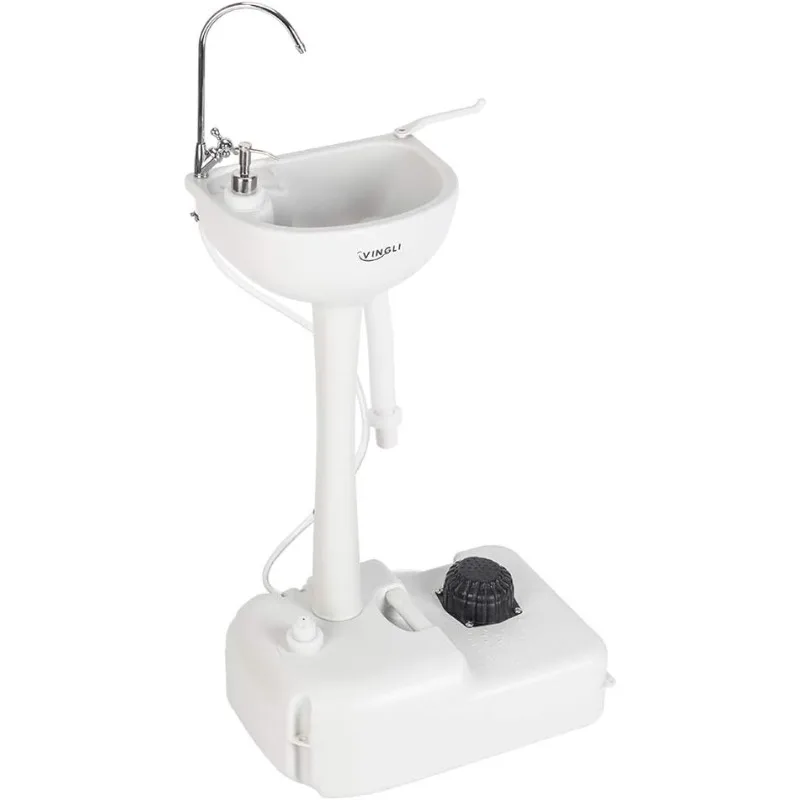 

Upgraded Portable Sink| Rolling Hand Wash Basin Stand with Towel Holder & Soap Dispenser & Wheels