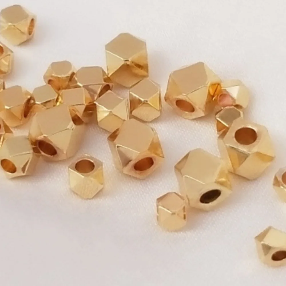 

Медь 14-каратного золота, цвет угловой огранки, многоугольная секция, свободный разделитель для бусин, сделай сам, ручная работа, материал из бисера, ювелирные аксессуары