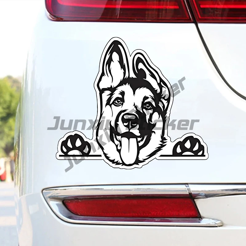 

German Shepherd Tongue Out Dog Breed Car Stickers for Laptop Water Bottle Phone Car Motorcycle Vehicle Bumpers Crafts Decals