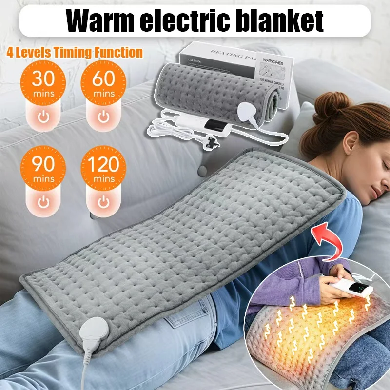 30x60cm Electric Blanket 9 Levels Hot Compress Pad for Legs Back Timing Warmer Adjustment Temperature Fast Heating Thermal Mat