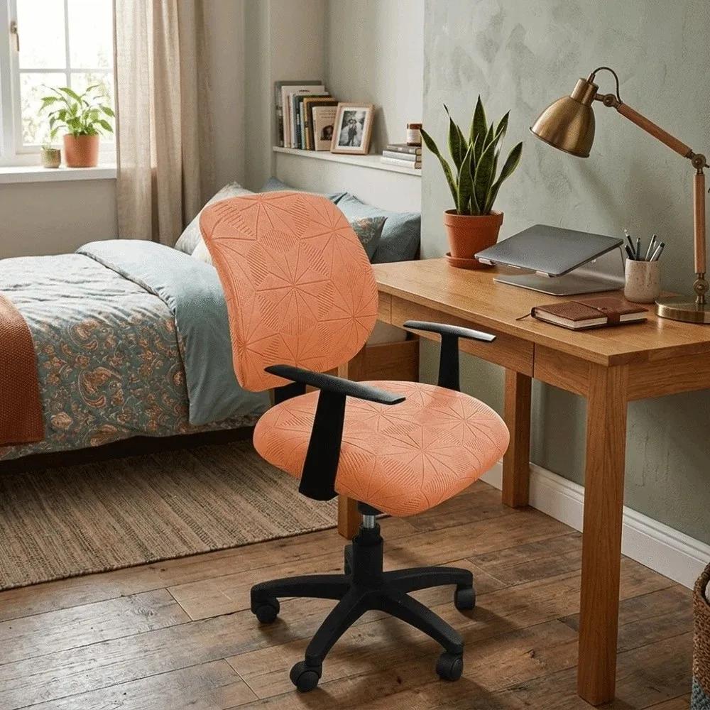 Dustproof Computer Seat Covers Cat Scratch Resistant Breathable Jacquard Chair Covers Solid Color Elastic