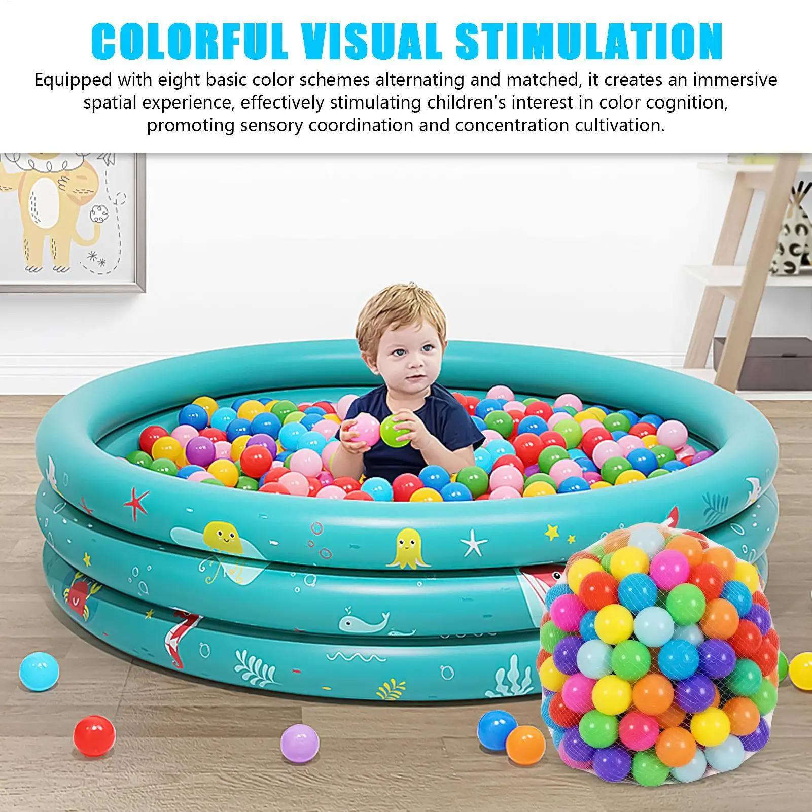 50 pçs bola de esporte ao ar livre colorido água macia piscina oceano onda bola bebê eco-friendly estresse bola de ar tenda brinquedos para crianças