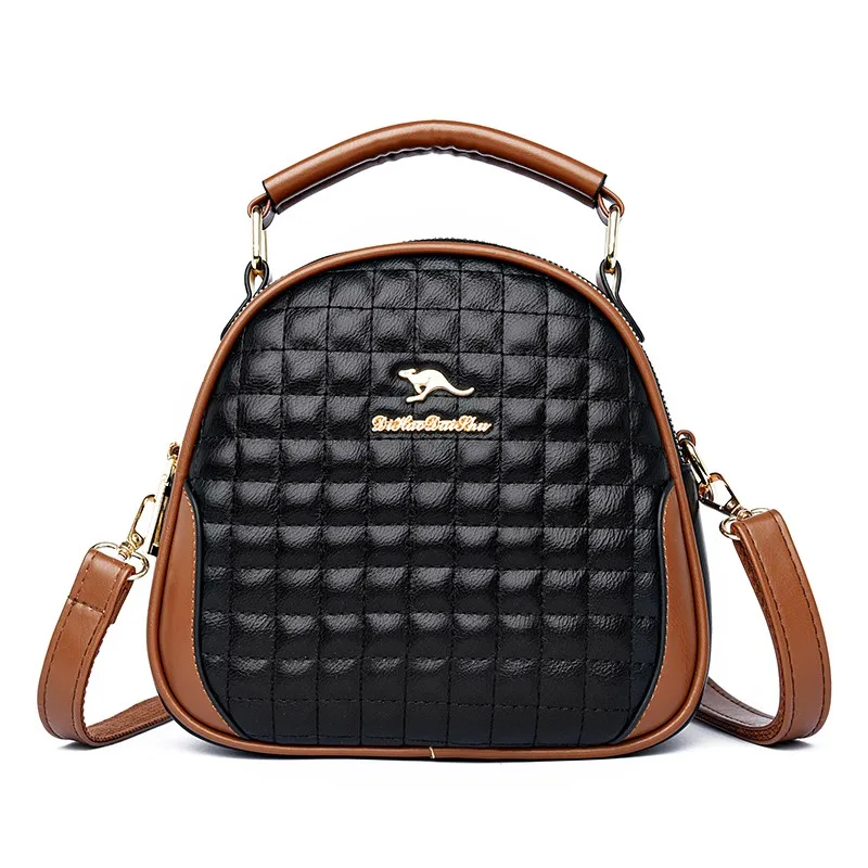 Women\'s PU Leather Fashion Trend Shoulder Bags Designer Luxury Female Plaid Pattern Simplicity Crossbody Bags Top-handle Handbag