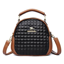 Women's PU Leather Fashion Trend Shoulder Bags Designer Luxury Female Plaid Pattern Simplicity Crossbody Bags Top-handle Handbag