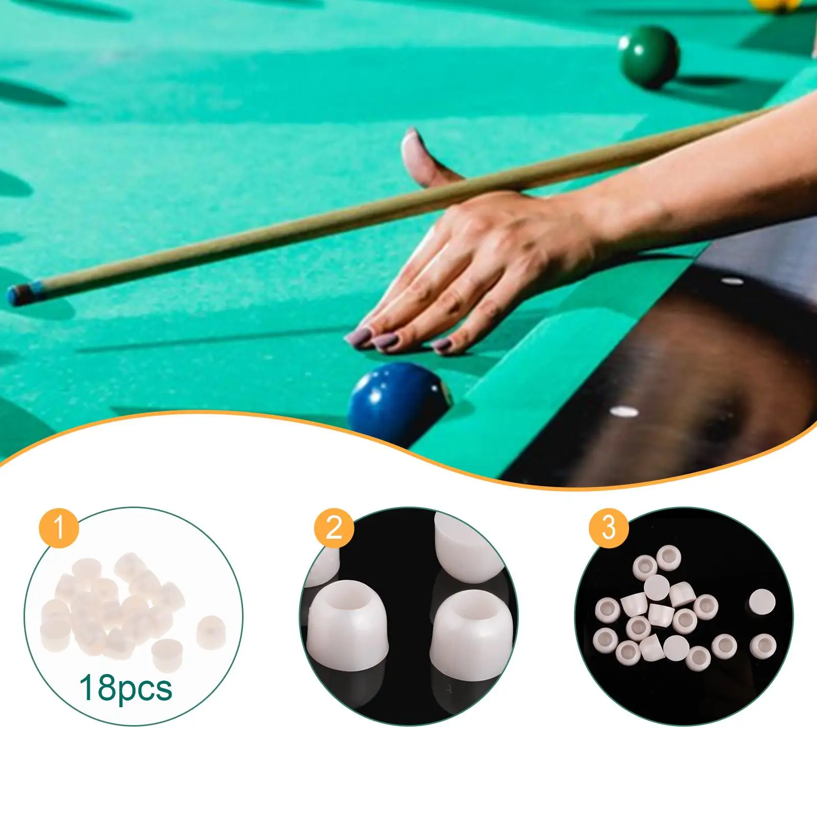 

18x Pool Table Marker Dots Pool Table Accessories for Billiards Practice Professional Acrylic Ball Locator for Club Home Pub
