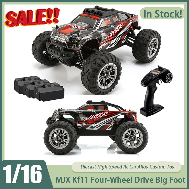 

New In Stock MJX 1:16 Kf11 Four-Wheel Drive High-Speed Big Foot Climbing Off-Road Vehicle 2.4g Rc Car Alloy Custom Toys Kids Gif