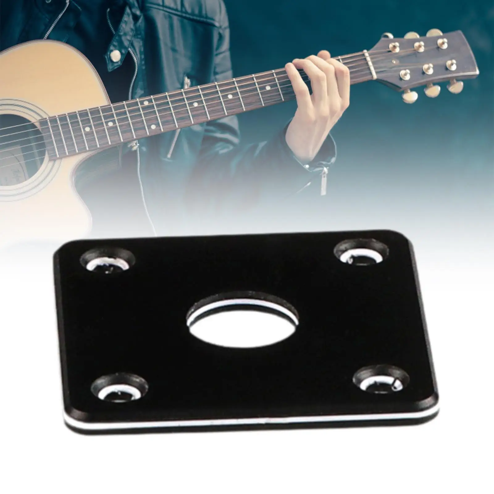 Musical Instrument Jack Socket Plate Flat Bottom Square ABS Durable Electric Guitar Part for Guitar Assembly