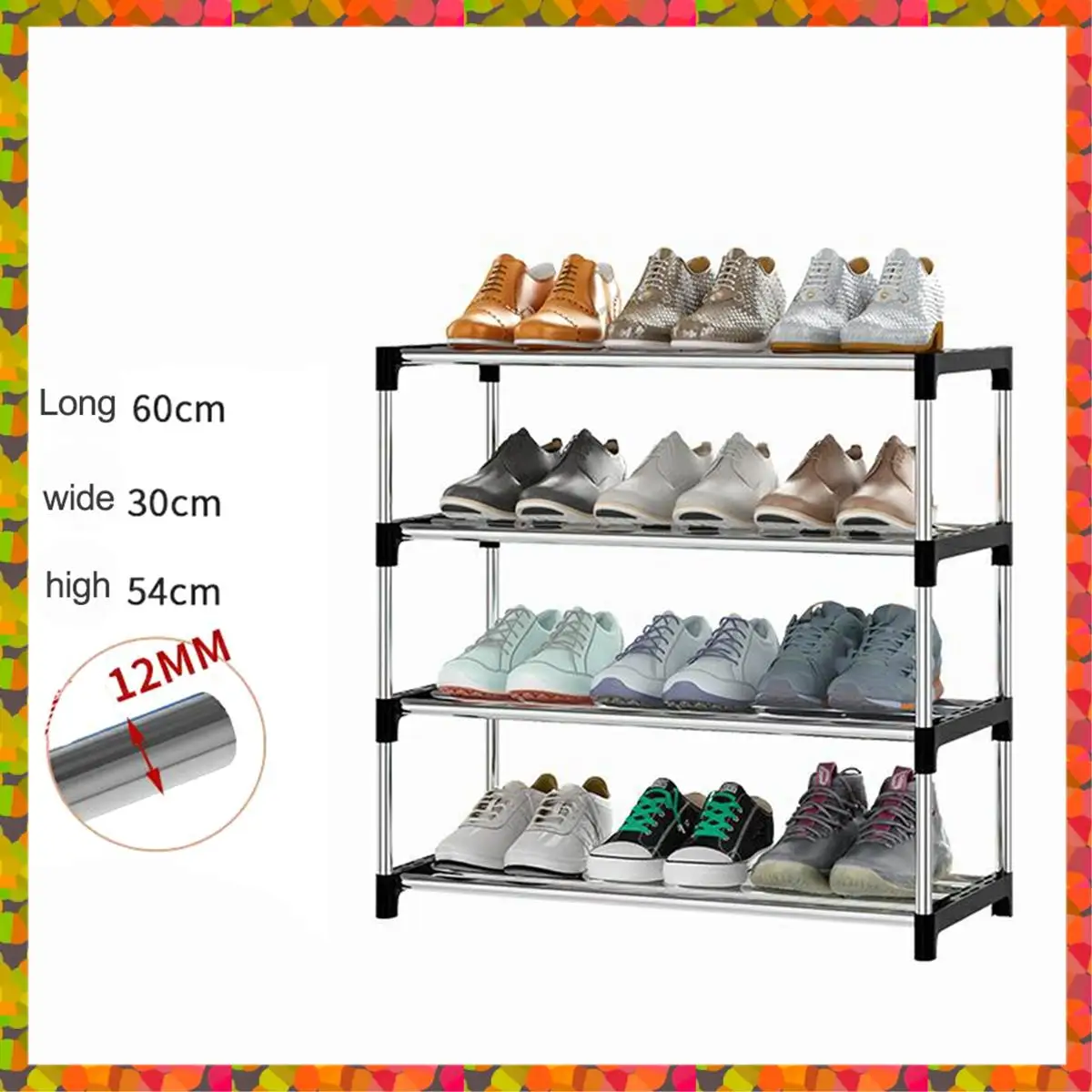 

Promotion! 4-Tier Stackable Small Shoe Rack, Lightweight Shoe Shelf Storage Organizer For Entryway, Hallway And Closet