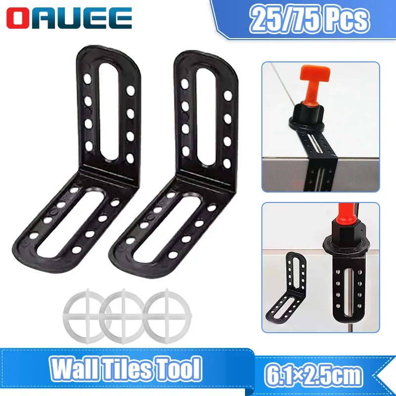 

25/75PCS Tile Spacers Cross Leveling Angle System Removable Wall Ceramic Spacers Reusable Home Floor Wall Tiles Tool Accessories