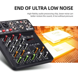 Froner-Bluetooth Audio Mixer for Mixture Console, DJ Controller, Phantom Power, Low Lower Noise, PC Recording, 5.0, 48V, V4 12 Main DJ Controller Sales - №7