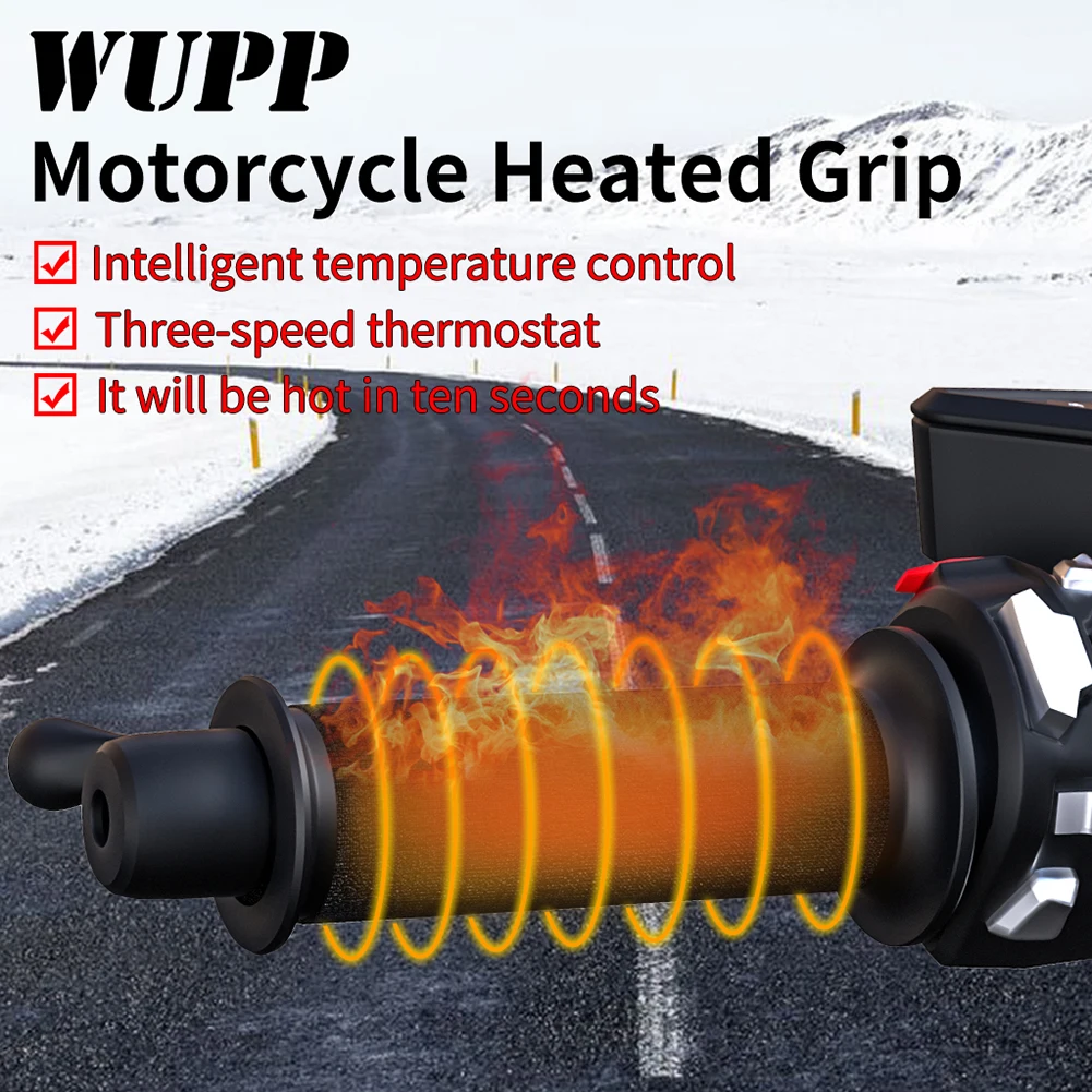 

12V 3-Gear Waterproof Motorbike Electric Heated Handlebar Grip Cover Electric Heating Insert Hand Grip Motorcycle Accessories