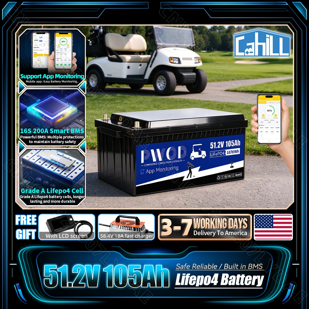 Smart Bms 16S 48V 200A Bluetooth - 미국 재고 48V 105Ah 골프 카트용