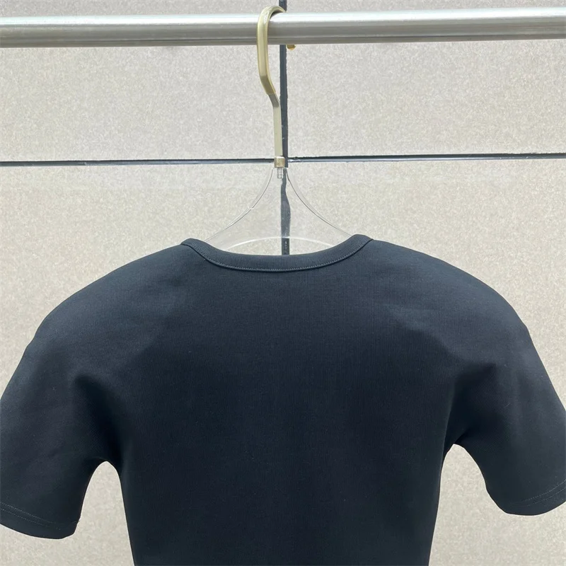 Bild 5: Damen-Body 2026 Frühjahr neues elastisches gestricktes Slim-Fit-Kurzarm-Top aus reiner Baumwolle, enges Korsett für Damen, Y2K-Damen-T-Shirt