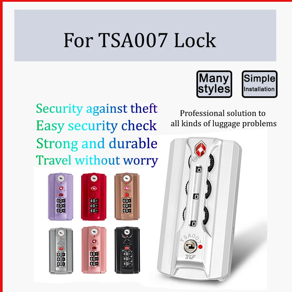 Travel pull rod case TSA007 customs lock aluminum frame case accessories fixed combination lock luggage anti-theft lock lock