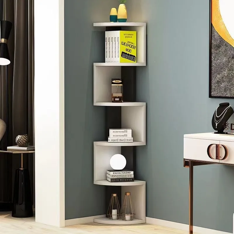 Floor-to-ceiling corner cabinet, bookcase, storage rack, bookshelf, corner cabinet, triangular corner rack.