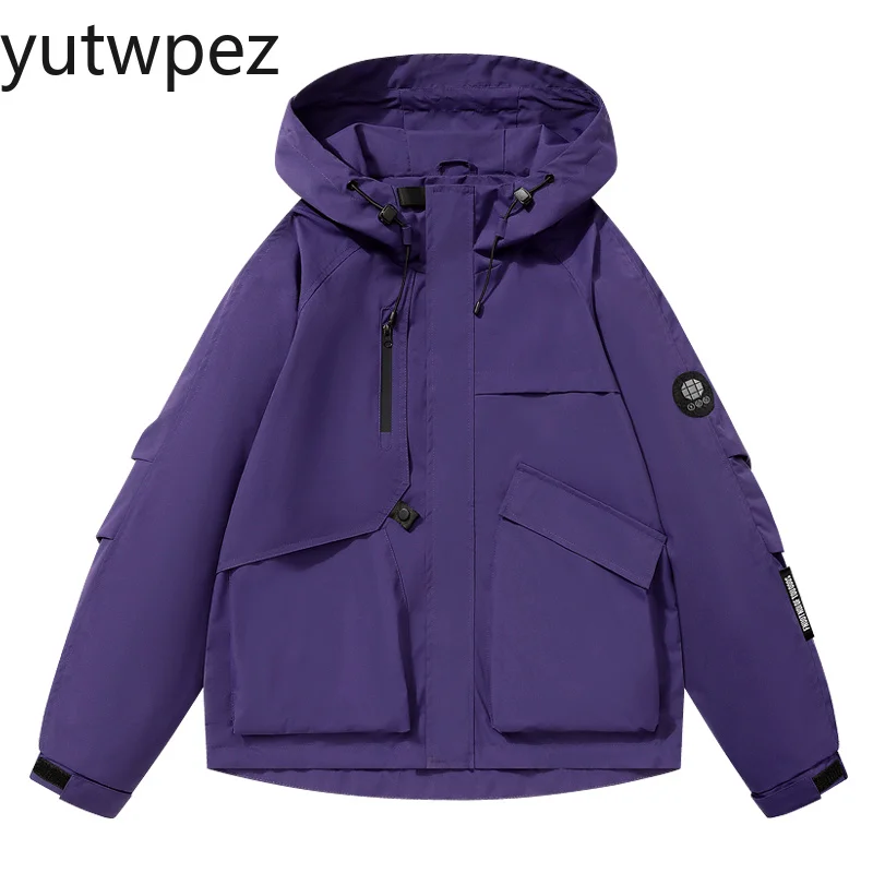 Plus Size Men‘s Waterproof Windbreaker Cycling Running Jacket Hooded Outdoor Hiking Shell Jacket Full Zip Lightweight Casual