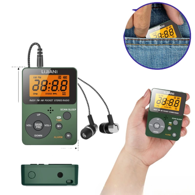 RD231 Portable Handheld Radio FM/AM 2 Band High Sensitivity, Medium Wave/FM
